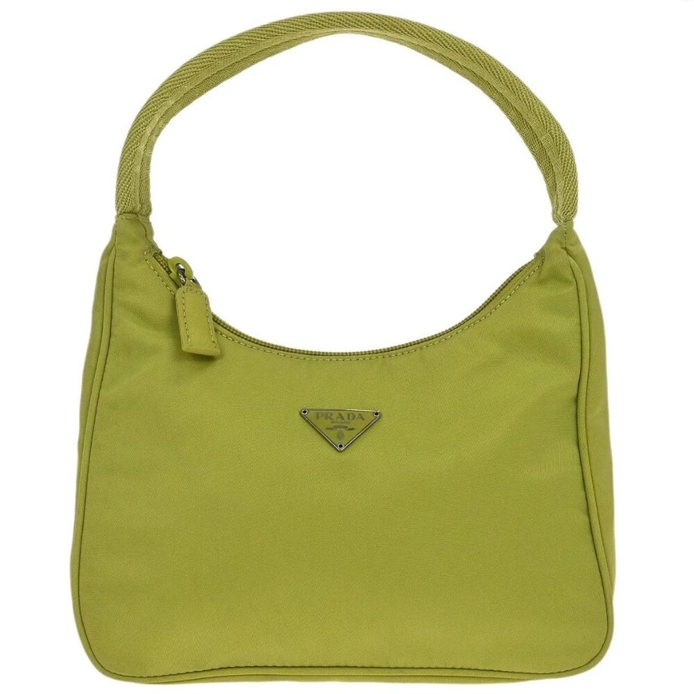Prada Light Green Nylon Handbag 23 126366